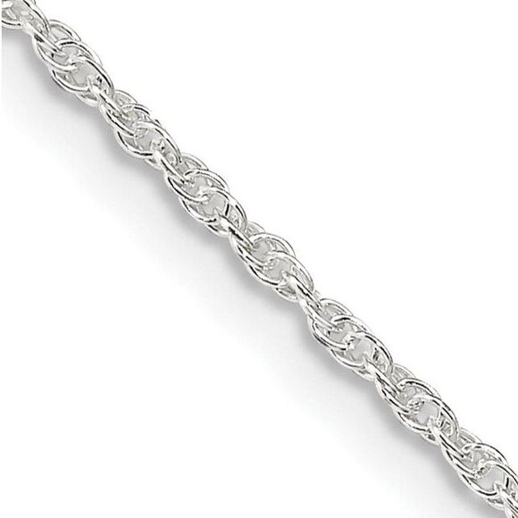 1.6mm, Sterling Silver Solid Loose Rope Chain Necklace, 24 Inch - Picture 1 of 8